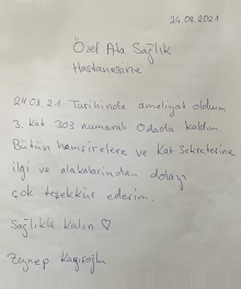 Çok teşekkür ederim, bütün hemşirelere...