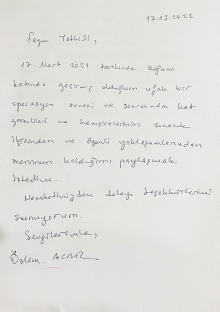 Nezaketinizden dolayı teşekkürlerimi sunarım.