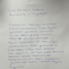 Özel sağlık ve anlaşmalı kurumlar birimindeki tüm arkadaşlara teşekkür ederim.