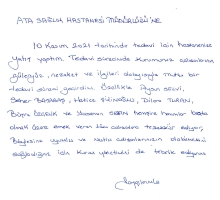 Tedavi sürecimden çok memnunum.