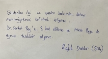 Musa Bey'e de ayrıca teşekkür ediyoruz.