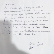 Teşekkürlerimi ve memnuniyetimi iletiyorum.